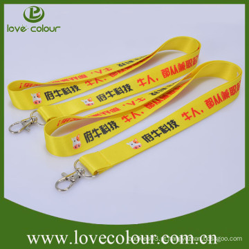 Lanyard de poliéster moda FLUO amarelo para o presente da promoção